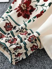 Modelyn Áo sơ mi dài tay in họa tiết thanh lịch cỡ lớn dành cho nữ - Màu be - Xem 3
