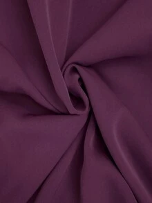 Rafferiza 女士优雅纯色长袖蝴蝶结领收腰A字连衣裙 - 紫色 - 查看 3