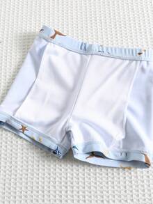 SHEIN 3件套男女宝宝休闲夏季度假椰树印花长袖短裤套装，含配套遮阳帽，适合春夏季穿着，居家、外出、旅行、海滩、泳池、派对等场合。 - 彩色 - 查看 9