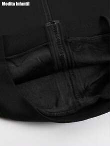 KID005|Navidad|1 pieza Abrigo infantil|Chaqueta con capucha para niños|Suéter para infantes con estampado atractivo "TRALLALERO TRALALA", perfecto para la moda infantil y la comodidad - Negro - Ver 6