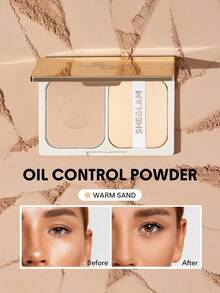 SHEGLAM Velvet Veil Oil Control Powder-Warm Sand Anti-Oil Pressed Powder Matte Pore-Less Long Lasting Setting Powder Brand Beauty Makeup Face Paint Cosmetic For Women Girls Perfect For Spring Summer Ideal For Y2K Fancy Fashion Suitable For Birthday Mother'S Day Gift Rave Party Ready Best Color - Warm Sand - View 1