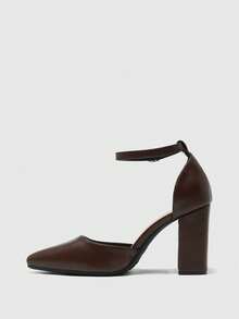 CUCCOO BIZCHIC 女士时尚百搭通勤优雅简约高跟鞋 - 咖啡棕 - 查看 10