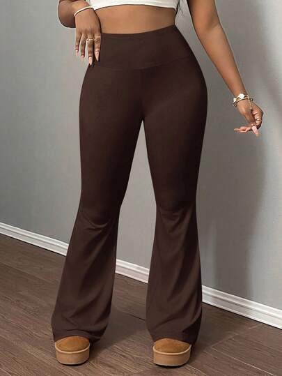 Slaydiva Plus Size Women High Waist Elastic Yoga Pants, Slimming Fitness Leggings, Casual Minimalist Trousers/Winter