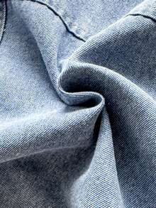 Vintaside Kids 男婴冬季字母刺绣翻领长袖保暖时尚牛仔夹克