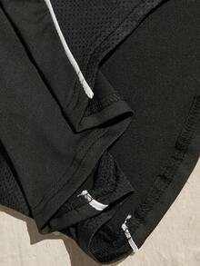 Exploreva Casual Versatile Black Front & Side Zipper Fitted Outdoor Sports Sweatshirt Activewear For Women Sporty Clothes Women Cycling Clothes Women - Black - View 6