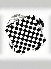 黑白格纹赛车主题派对家居日常装饰餐巾纸一次性纸巾 - 黑與白 - 查看 2