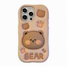 3D Bear Expandable Stand Phone Case Compatible With IPhone13, IPhone14ProMax/IPhone14Pro/IPhone14, IPhone17ProMax, Novelty Silicone Cartoon Phone Case For IPhone11/12/15ProMax/15Pro/15, IPhone16ProMax/16Pro/16, Cute Basic Phone Case - Multicolor - View 8