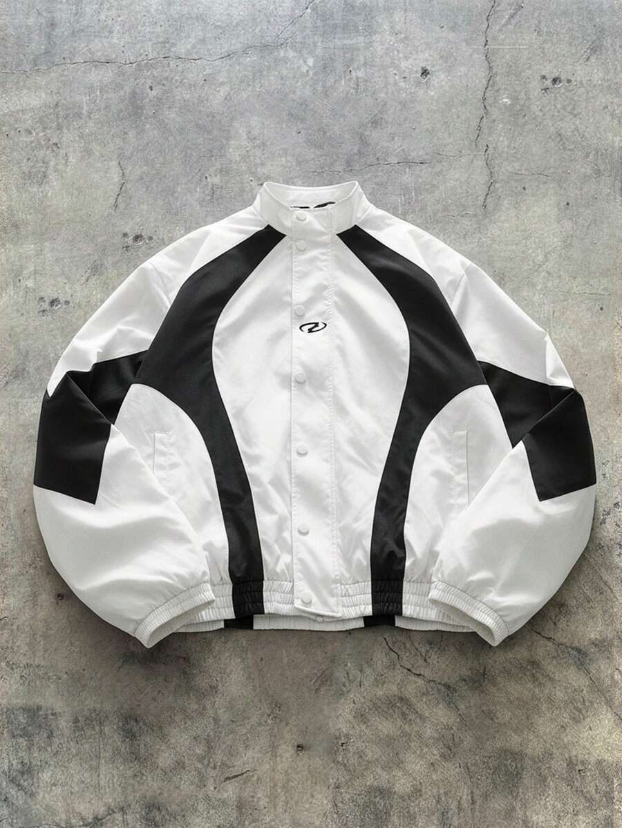 AXEPEAK 男士梭织休闲宽松长袖外套 - 白色 - 查看 1