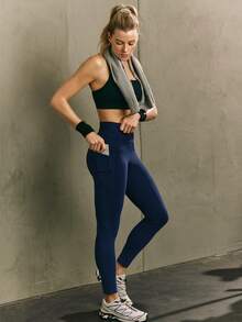 GLOWMODE Mallas de entrenamiento Powersculpt de 26" de impacto medio, entrenamiento rápido, transpirables y con sensación de frescura para el gimnasio - Dark Blue - Ver 7