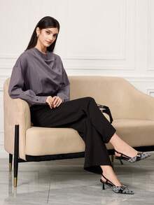 Sleekvia Escarpins à boucle polyvalents et élégants pour femmes, à bout pointu - Noir - Voir 6