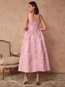 Enchnt 法式纹理无袖V领连衣裙 - 粉色 - 查看 7