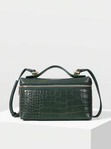 PREMIUM SQUARE OPENWORK BAG - Green - View 5