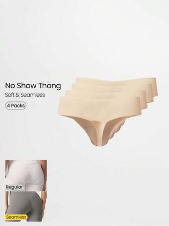 GLOWMODE 4 paquetes de ropa interior tipo tanga sin costuras, transpirable y de bajo corte, ideal para uso diario y entrenamiento