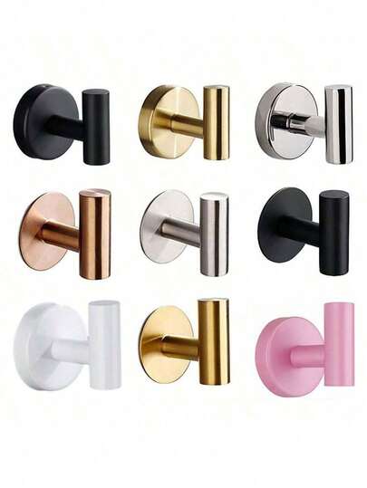 1 pièce Crochet de salle de bain moderne en acier inoxydable, cintre durable pour vêtements, sans perçage requis, imperméable et anti-rouille, support mural élégant pour serviette et éponge de bain