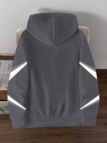 Manfinity Joysei Men's Casual Printed Long Sleeve Hoodie - Grey - View 4