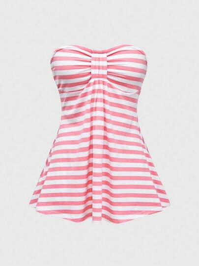 Goth Top corto ajustado con rayas estilo Y2K