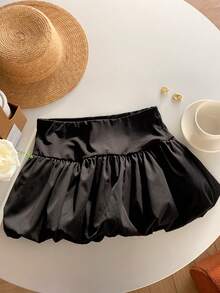 Comfortcana Women's Valentine Day Low-Waist Heart Printed Mini Pleated Skirt