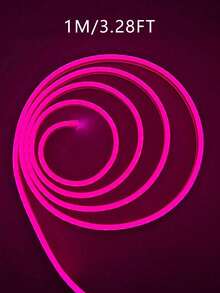 粉色LED霓虹灯，适用于婚礼、公主房、卧室装饰、派对氛围照明，5V硅胶防水霓虹灯条