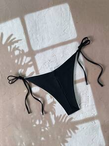 Swim Chiccia Women's Vacation Beach Tie-Side Swimsuit Bottom - Black and White - View 10