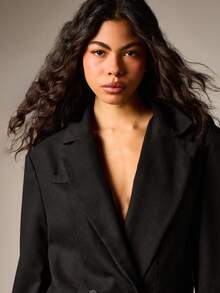 AiiRZ Double Breasted Blazer Style Mini Dress With Lapels And Button Closure For Professional Occasions - White - View 5