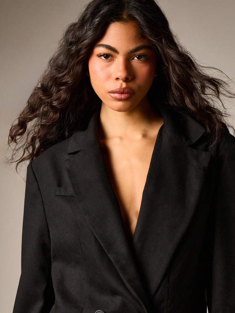 AiiRZ Double Breasted Blazer Style Mini Dress With Lapels And Button Closure For Professional Occasions