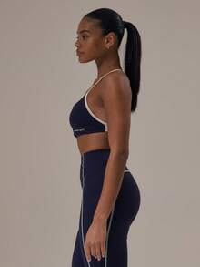 Musera Sport Sport Back Detail Sports Bra Winter Activewear Sport Gym Workout Alloy - Navy Blue - View 4