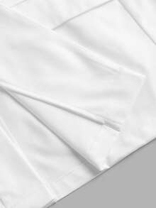 EASEVO Áo khoác vest tay dài màu trơn cỡ lớn dành cho nam - trắng - Xem 10