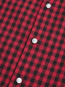 Manfinity NXTstreet 男士梭织格子休闲长袖衬衫 - 紅色 - 查看 3