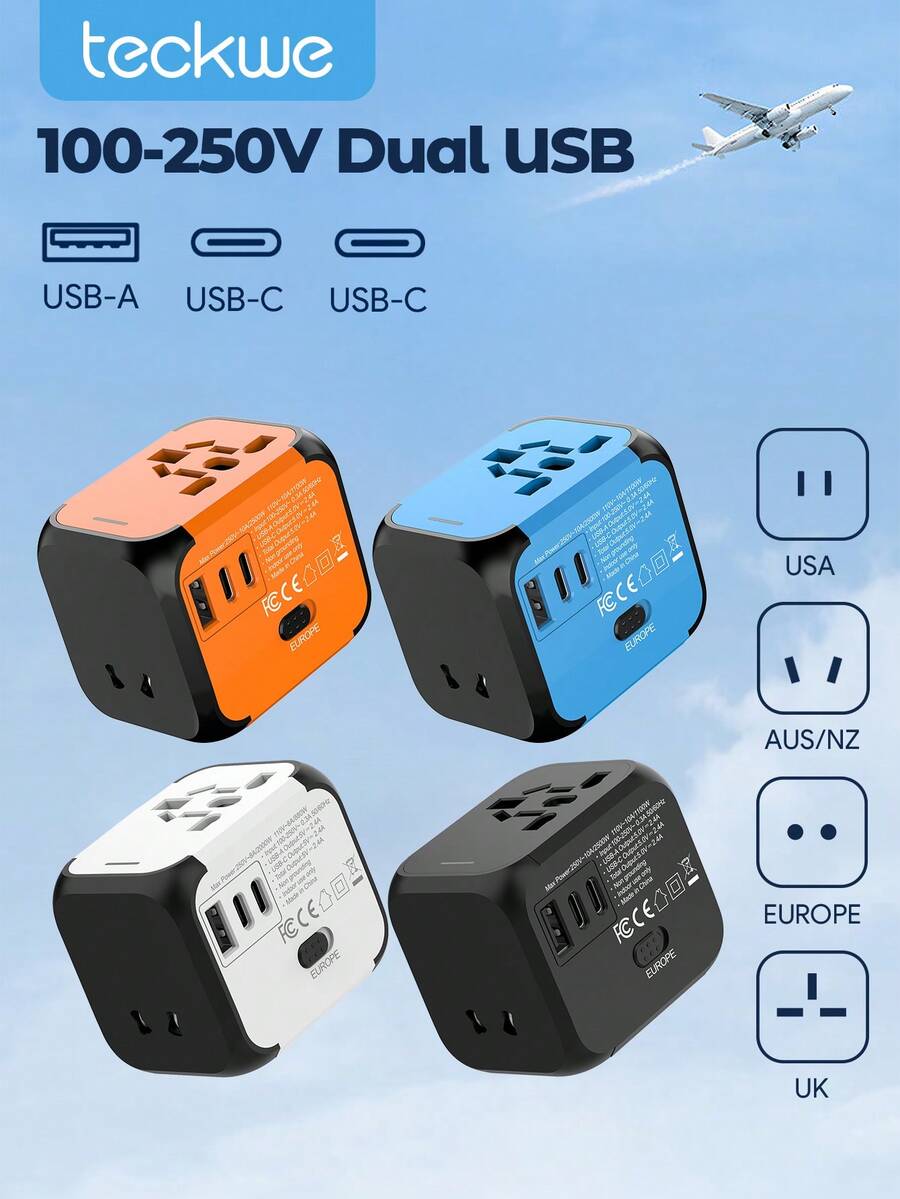 Teckwe 带USB接口的多功能电源条