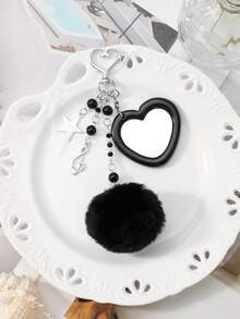 ROMWE Kawaii 1 mặt dây chuyền hình ngôi sao acrylic, nốt nhạc, nơ, chuông, gương trái tim, móc khóa bóng lông dễ thương và thời trang cho cặp đôi/bạn thân, phụ kiện đa năng, thích hợp để đeo hàng ngày, quà tặng ngày lễ - Nhiều màu - Xem 9