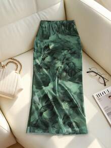 Franclia 女士印花侧开衩长裙套装