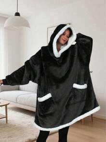 A Large-Size Hooded Sweater, A Woolen Hooded Shirt For Both Men And Women, Made Of Comfortable Flannel Material, With Pajama-Like Functionality, Is A Must-Have For Warmth In Autumn And Winter, Perfect For Home Wear - Multicolor - View 20