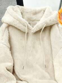 Resyla 畅销款，保暖、柔软、亲肤的仿羊羔毛连帽卫衣，秋冬季保暖时尚，适合日常工作通勤、约会穿着以及居家穿着，秋冬季保暖佳品。 - 白色 - 查看 3