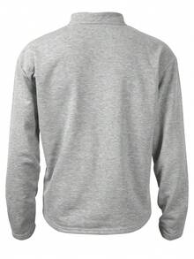Resyla Men's Casual Button-Up Long Sleeve Pullover Sweatshirt - Grey - View 2