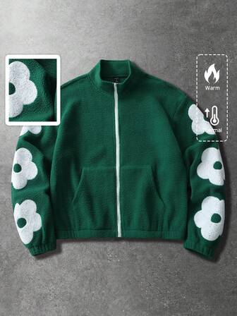 Giacca imbottita con ricamo floreale unisex, autunno/inverno