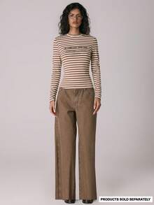 MUSERA Low Rise Straight Leg Denim Co-Ord Jeans Only Casual Cute Autumn Winter Cosy Lounge Coco Cloud - Brown - View 1