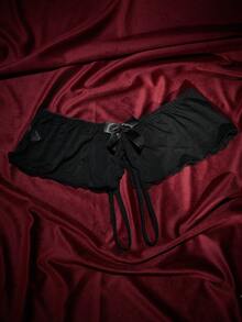 SpicyHot Women's Sexy Lace Patchwork Crotchless Panties - Black - View 1