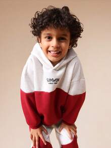 SUMWON Boys Color Block Hoodie And Jogger Set With Centre Pocket Hood For Winter Casual Wear Vacation - Multicolor - View 6