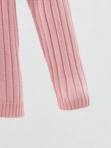 LMoss Kids 2pcs/Set Young Girl Fitted Casual Apricot & Pink Sweater, Spring/Summer - Multicolor - View 4