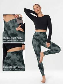 26" FeatherFit™ High Expectations Super High-Waist Pocket Leggings Gym - Dark Green - View 4