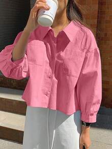 女士衬衫 - 粉色 - 查看 4