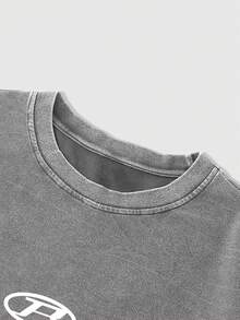 ROMWE MEN Street Life Áo thun nam dài tay in họa tiết đơn giản, thoải mái - Nhiều màu - Xem 3