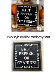 1. Papan Dinding Unik dan Lucu - Plakat Dapur Bingkai Kayu Rustic "Garam, Merica, atau Sianida?" - Tidak Membutuhkan Daya, Sempurna untuk Digantung di Dinding Restoran, Dapur, Bar - Dekorasi Rumah Gotik Serbaguna untuk Meja - MultiWarna - View 6