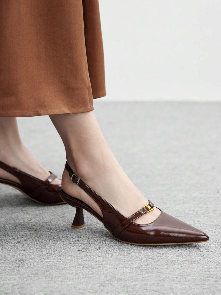 CUCCOO BIZCHIC Women's Fashion Versatile Elegant Commuter Buckle Pointed Toe Pumps For Christmas