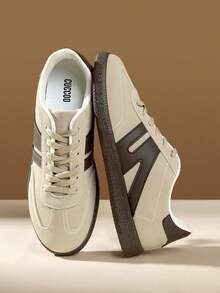 CUCCOO EASI 休闲舒适系带平底男士运动鞋，适合日常穿着 - 卡其色 - 查看 5