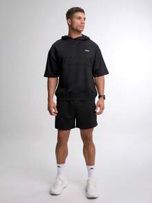 ARC Men's Casual Sports Shorts Standard Fit - Black - View 5