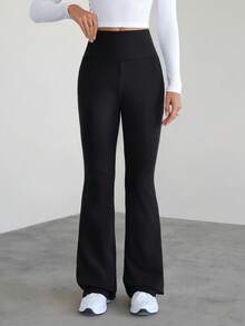 SHEIN Tall 女士宽腰喇叭裤 - 黑色 - 查看 6