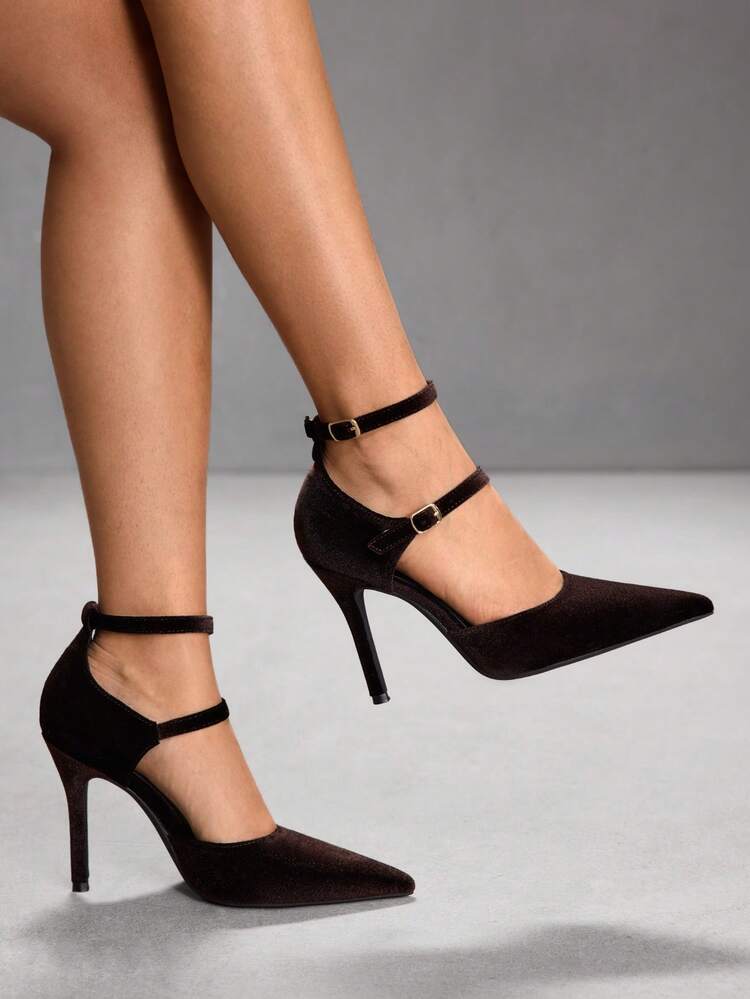 CUCCOO SZL Women's Fashionable Sexy Party Pointed Toe Velvet Pumps For Christmas