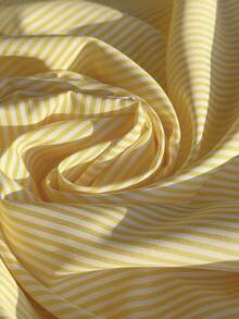 Comfortcana Đầm suông rộng rãi tay bồng phối nút bèo nhún màu sắc cỡ lớn - Nhiều màu - Xem 5