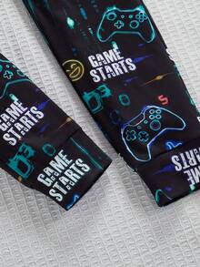 Tween Boys' Video Game Luminous Graphic Front Zipper Long Sleeve Jumpsuit Snug Fit Loungewear - Multicolor - View 10